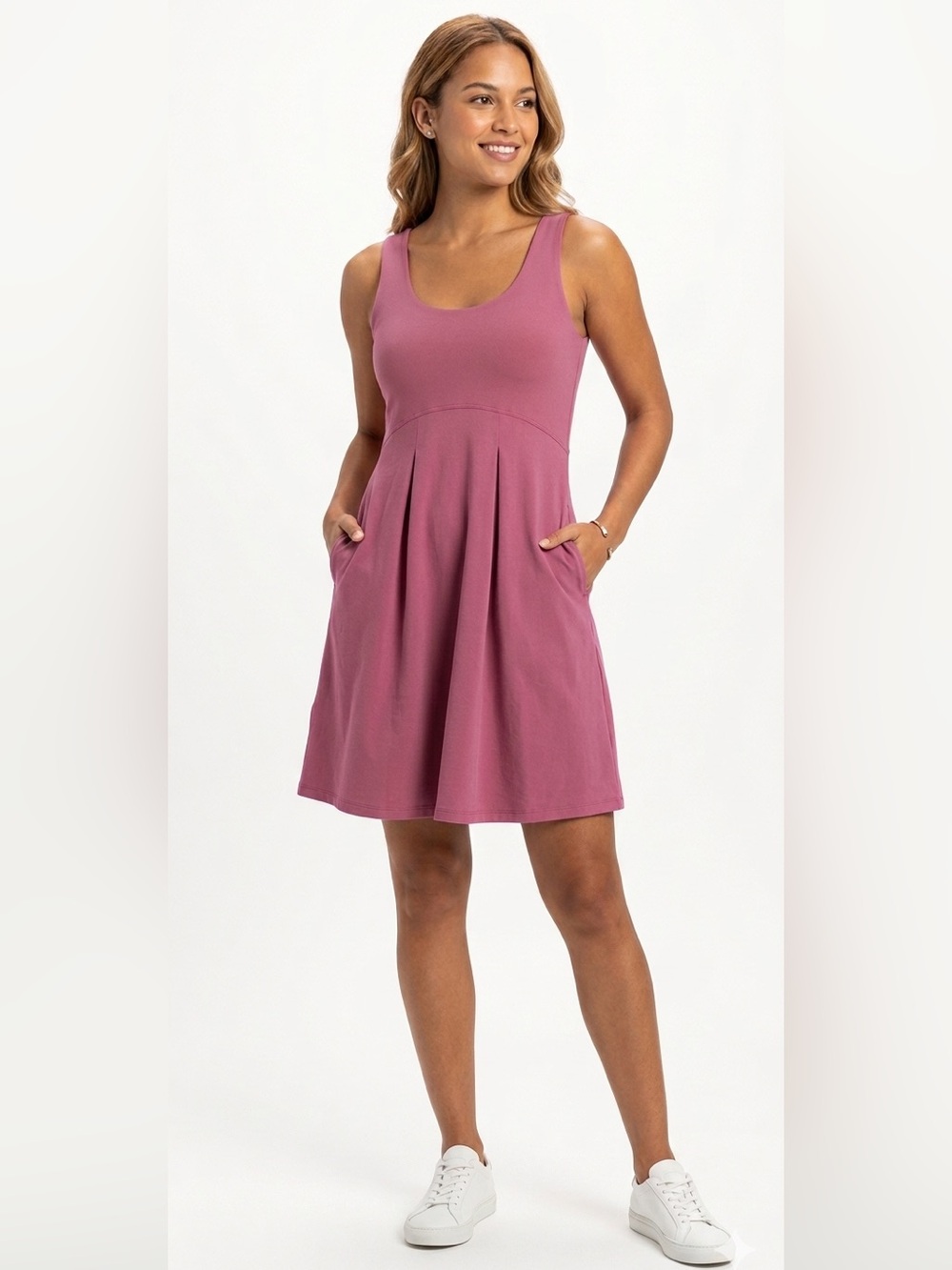 Lolë Momentum Sculpt Dress Size Small in Fuchsia Athletic Dress with Pockets